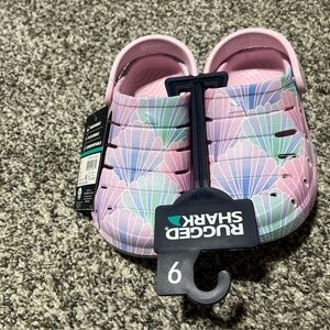 Rugged Shark Little Kid Girl Clog Size 9 MultiColor Slingback Slip-On Mermaid